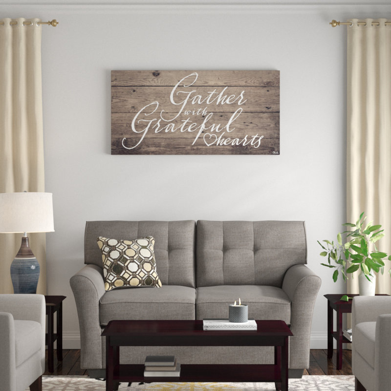 Reproduction d’art textuel « Grateful Hearts » par Olivia rose-toile tendue, H 24 po x l 48 po x P 1,5 po