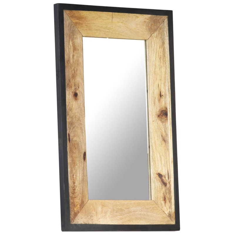 Lenny Wood Flat Wall Mirror, 80cm H x 50cm W