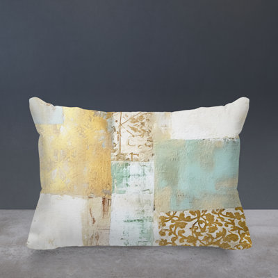 Blois Abstract Spun Polyester Outdoor Reversible Throw Pillow