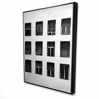 Windows - Cities Building Framed Canvas for Home Decor