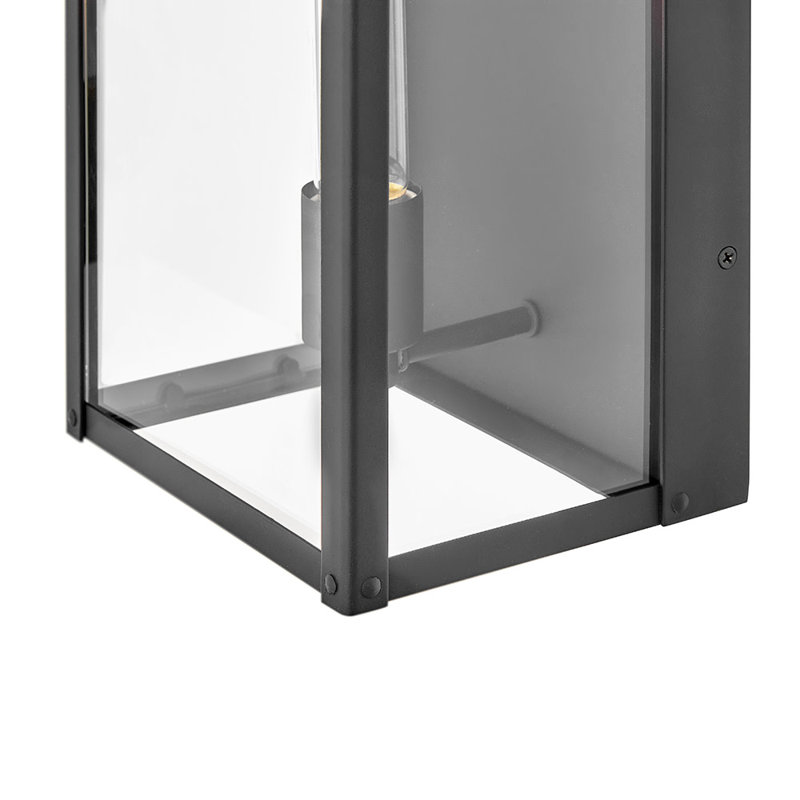 Hinkley Max Large Wall Mount Lantern, Black, 20" H x 7.5" W x 6" D