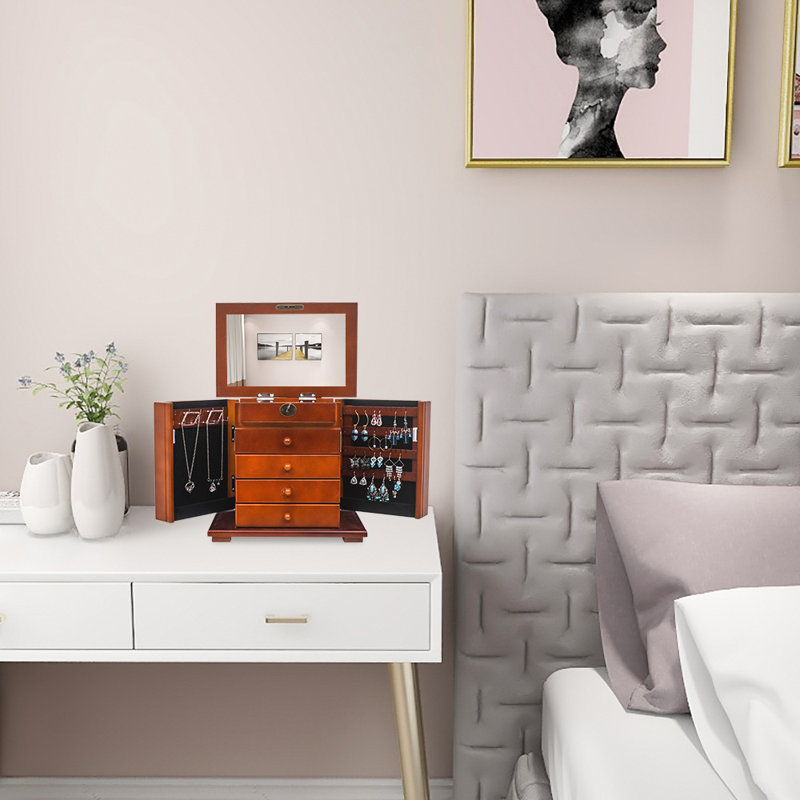 Armoire à bijoux avec Miroir williamrebridge, Brun