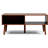 Fluted Coffee Table With Storage, Mid Century Dining Table With Drawer And Solid Wood Legs, Small Coffee Tables For Living Room, Walnut