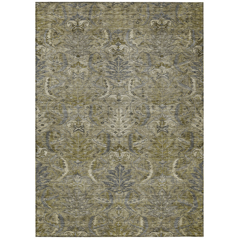 Rustica Taupe Washable Indoor-Outdoor Rug - , 10' x 14'