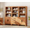 Bibliothèque de 74 po de hauteur, ensemble de 3, bibliothèque de ferme avec portes et tiroirs, bibliothèque en bois pour le salon, le bureau personnel, la bibliothèque, beige