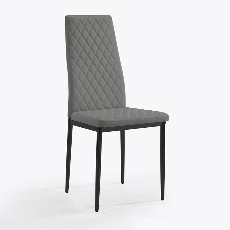 Dannah 48cm H Upholstered Upholstered Back Side Chair, 6, Black, Grey