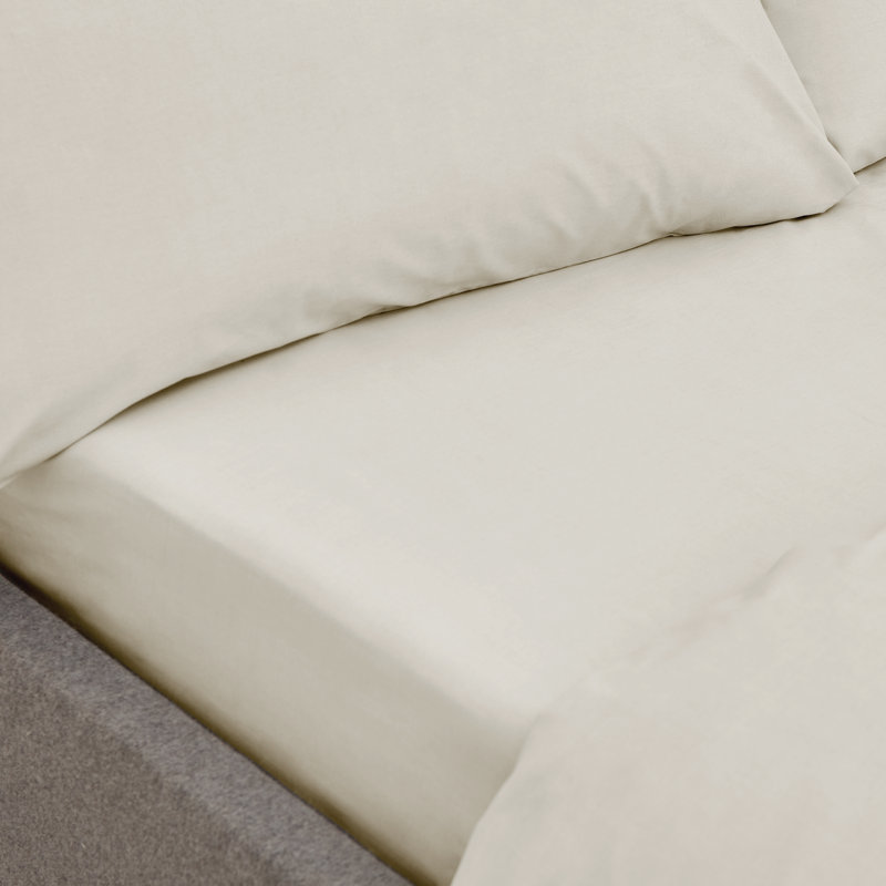 200 Thread Count 100% Cotton Fitted Sheet, Natural