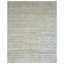 Hand Knotted Striped Area Rug in Gold/Gray/Blue-1331422072