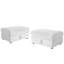 Repose-pieds de rangement moderne rembourré en fausse fourrure (ensemble de 2)-1266813947