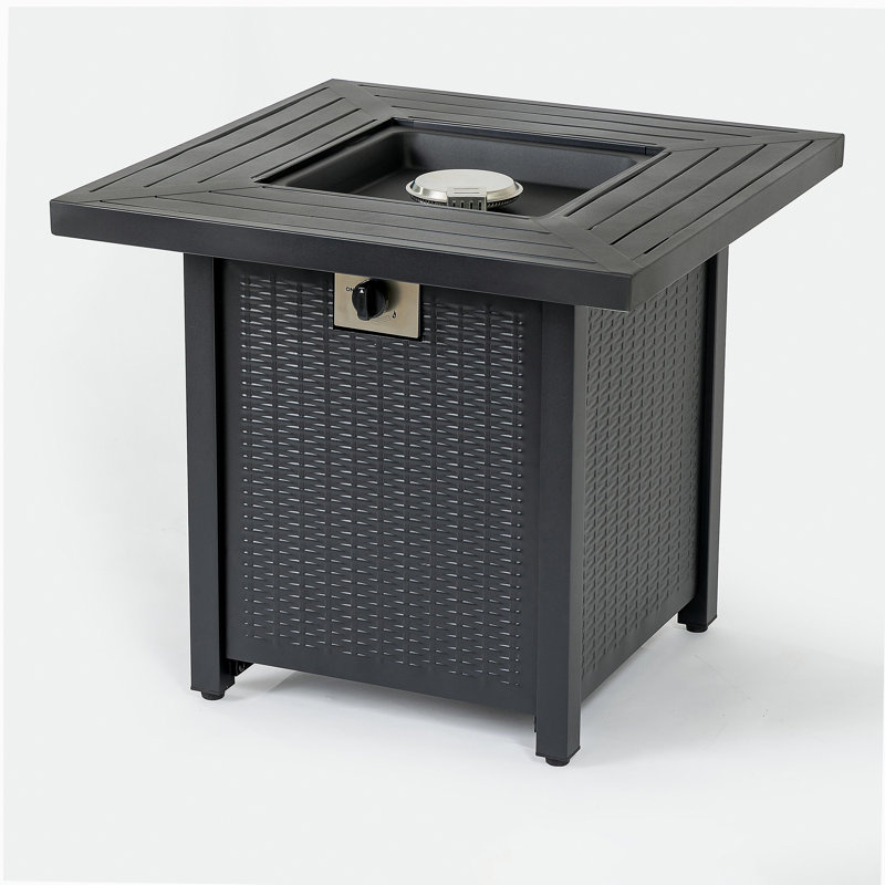 28-inch Iron Square Propane Fire Pit Table