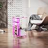Clear Acrylic Side Table On Lockable Wheels, C Shaped End Table For Sofa, Small Coffee Tables For Small Spaces, Pink
