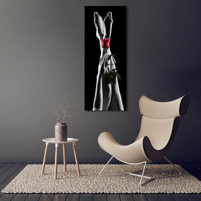 Rose And Feet - Wrapped Canvas Print