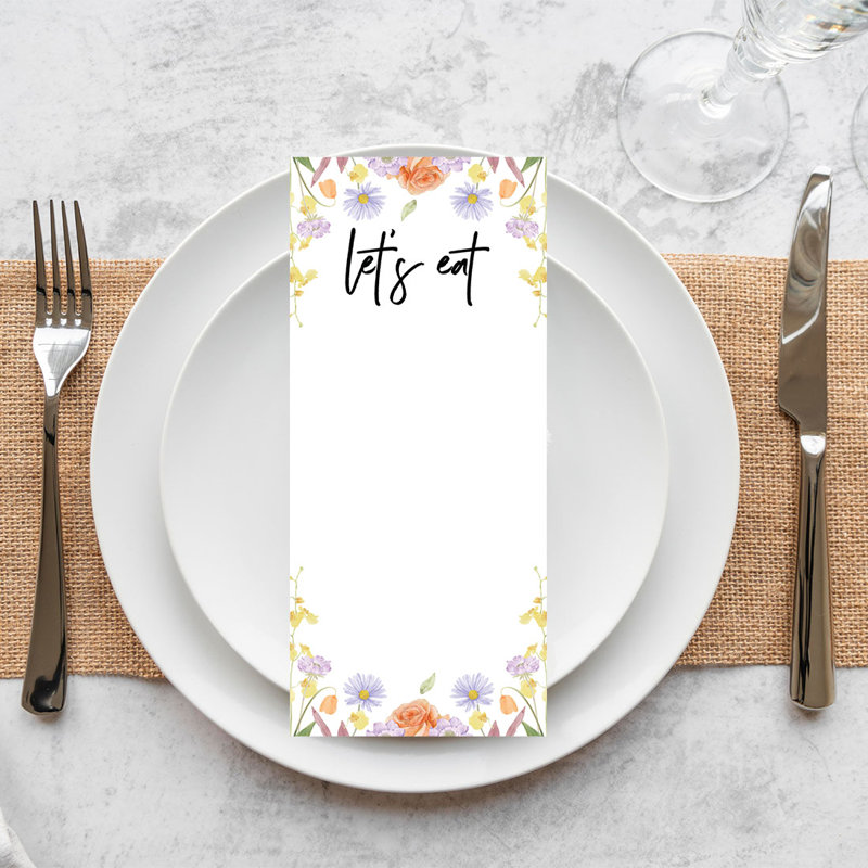 Cartes de menu imprimables classiques pour imprimantes de bricolage, paquet de 52