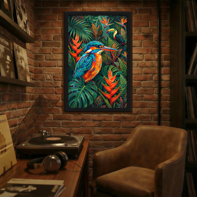Animals Tropical Birds And Lush Foliage Pattern