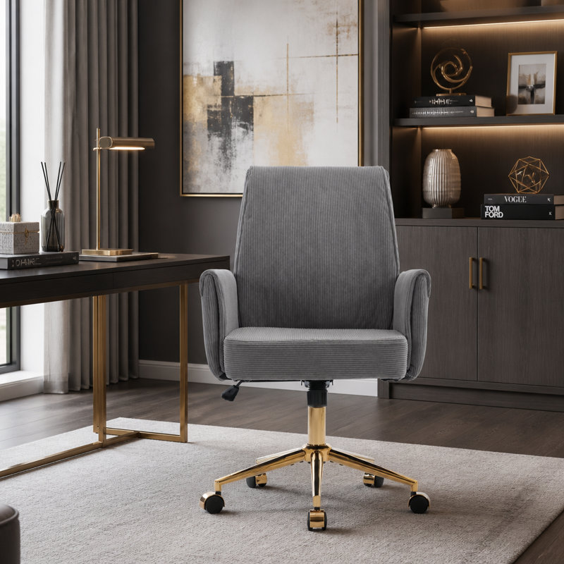 Ergonomic Executive Office Chair with Premium Leather Upholstery and Adjustable Height for Professional Workspace Comfort