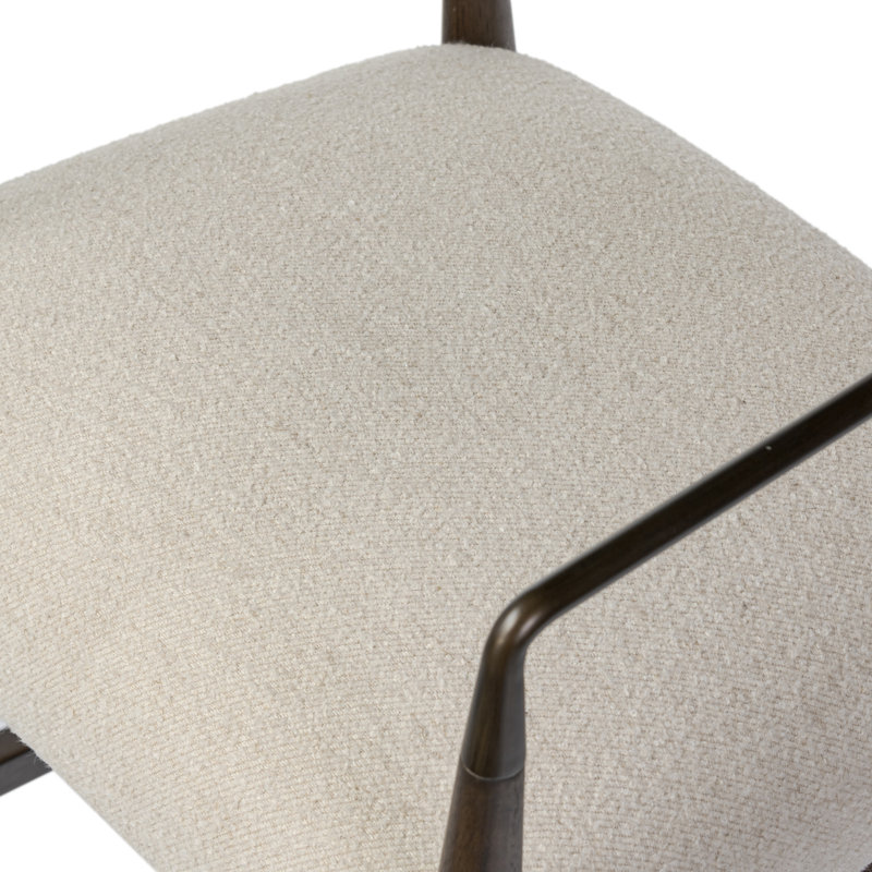 Waldon Stool, Charter Oatmeal/Polyester Blend, Counter Stool (27.68" Seat Height), Sierra Brown/Aged Bronze
