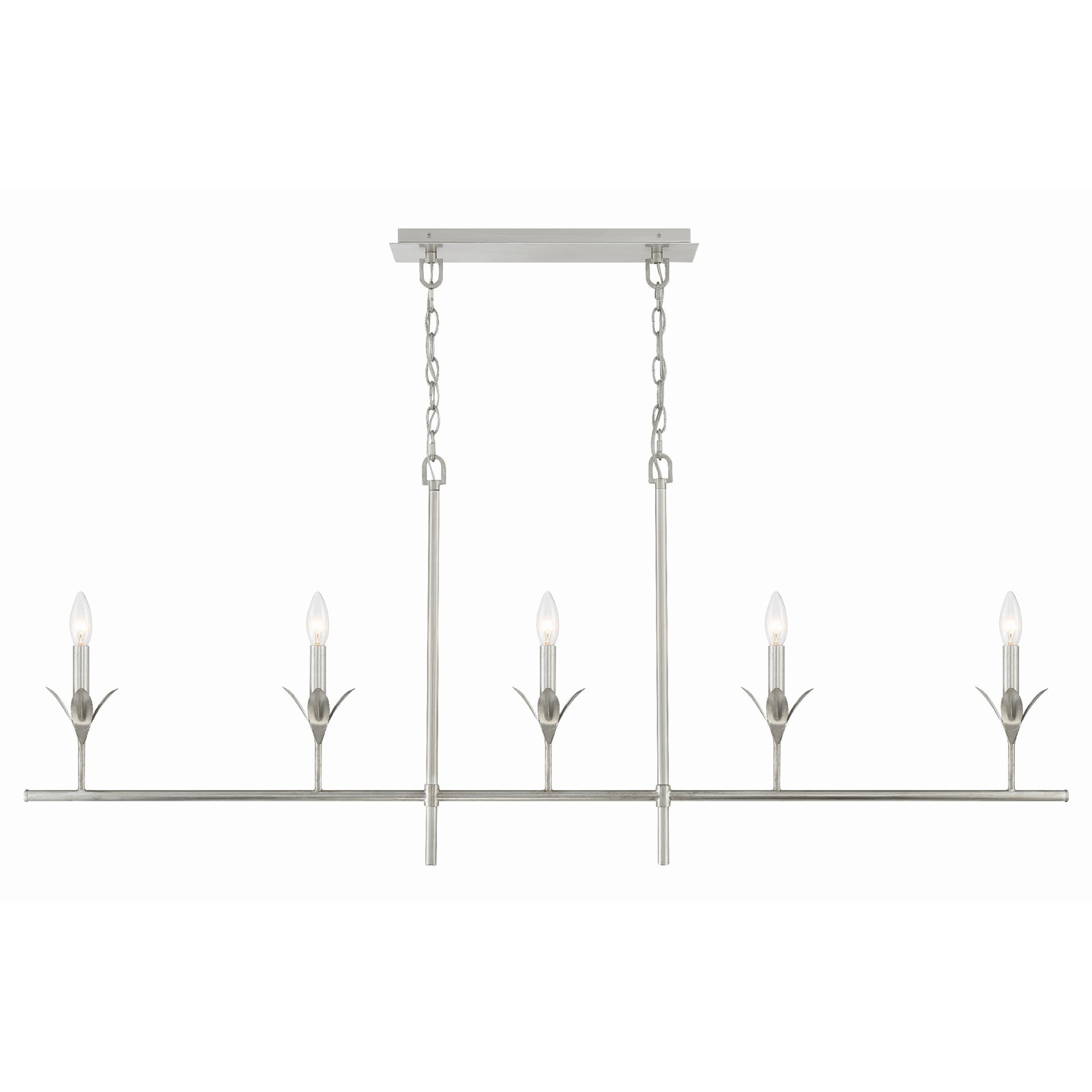 Iron 5-Light Chandelier, Antique Silver