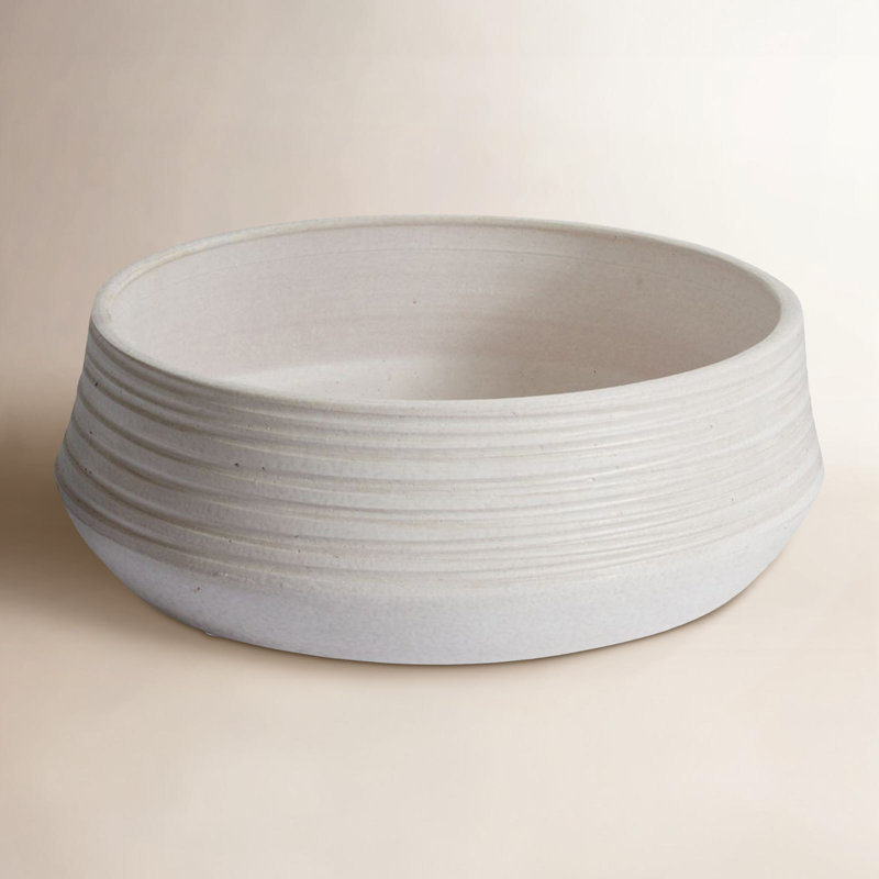 Canella Round Ceramic Decorative Bowl with Thick Rim