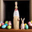 Figurine de lapin de Pâques en couple, lapin de Pâques au printemps