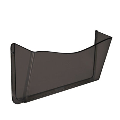 Dark Gray/Smoke Colored Single Pocket Wall File with Double Sided Tape, 4-Pack