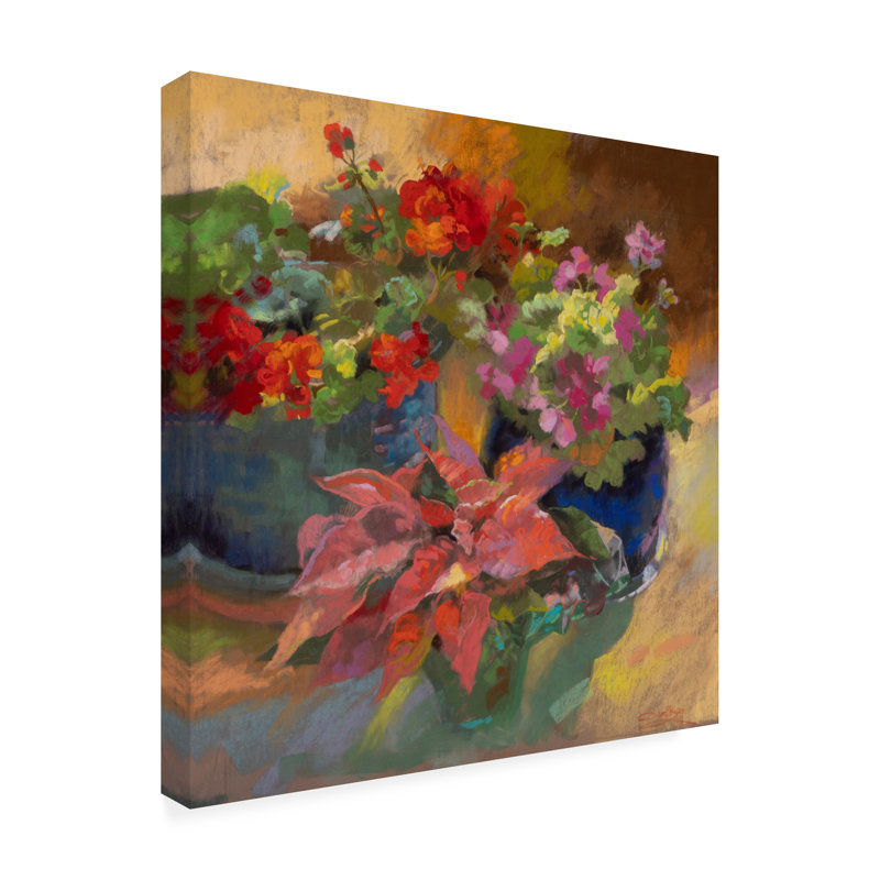 Art sur toile, Rouleau, Christine Debrosky, Trois Rouges, H 14 po x l 14 po