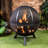Deko Living 34 Inch Diameter Outdoor Steel Wood Burning Sphere Fire Pit with Screen Lid and Poker
