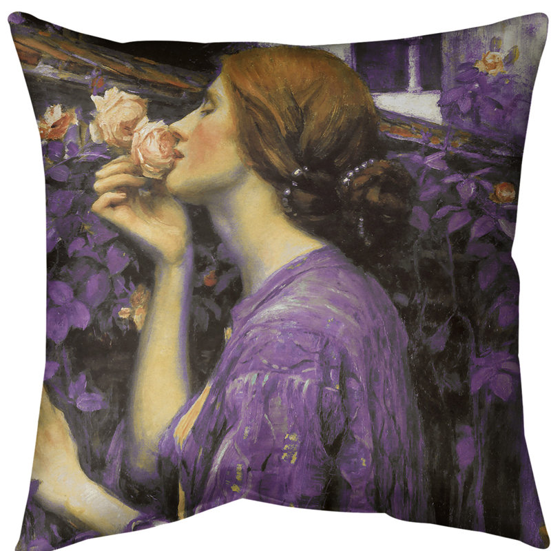 Coussin décoratif rose, 16 po x 1 po, Mauve, Sergé de coton