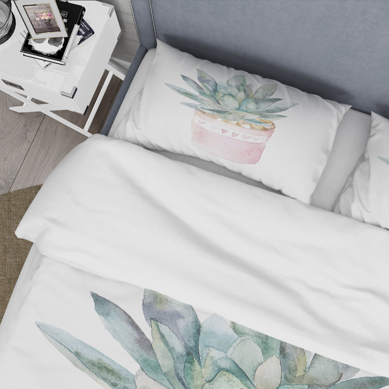 Ensemble de housse de couette en microfibre vert / gris, Housse de couette simple + 1 taie décorative stan