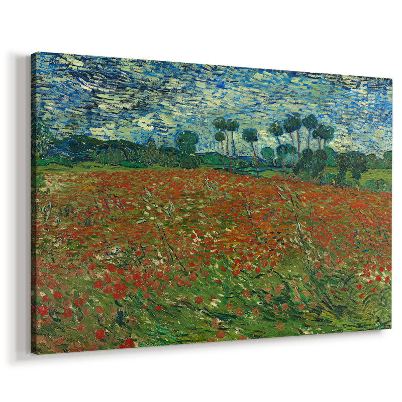 Champ avec coquelicots-Vincent van Gogh-Toile tendue avec châssis-1889, 32 x 48