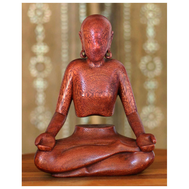 Figurine en bois méditation lévitation Adwick