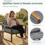 Ensemble de conversation de patio en acier 4 pièces, ensemble de mobilier de patio pour 4 personnes avec table basse pour la cour-1895332331