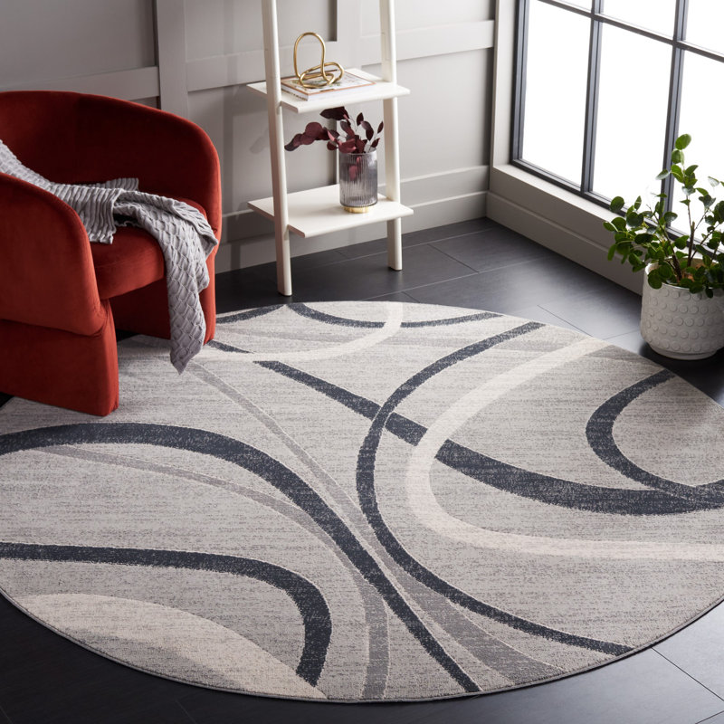 Tapis abstrait Fusako Performance, Rond 6 pi 7 po