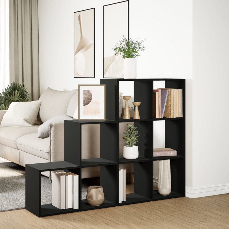 Saphronia Bookcase, (3 Shelves) 103.5cm H x 137.5cm W x 29cm D, Concrete Grey
