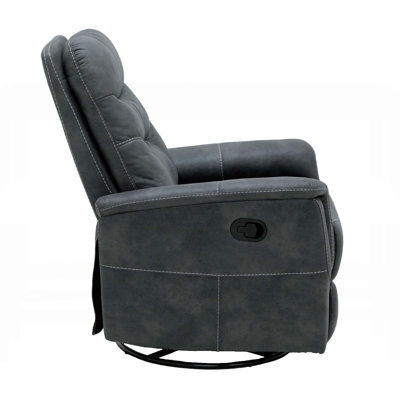 Gray Swivel Gliding Recliner with Easy Assembly and Contemporary Design for Comfortable Seating