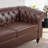 Arlen 84.65'' Faux Leather Rolled Arm Sofa,Nailheads,couch-694338710