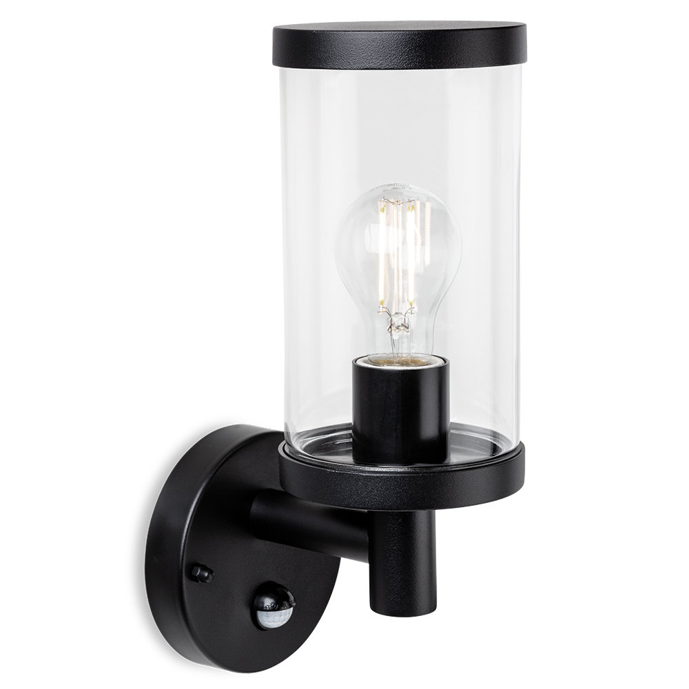 Black 32cm H Outdoor Armed Sconce