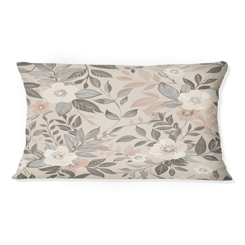 Pastel Paradise Flower I - coussin décoratif bohème, Forme rectangulaire, H 12 po x l 20 po