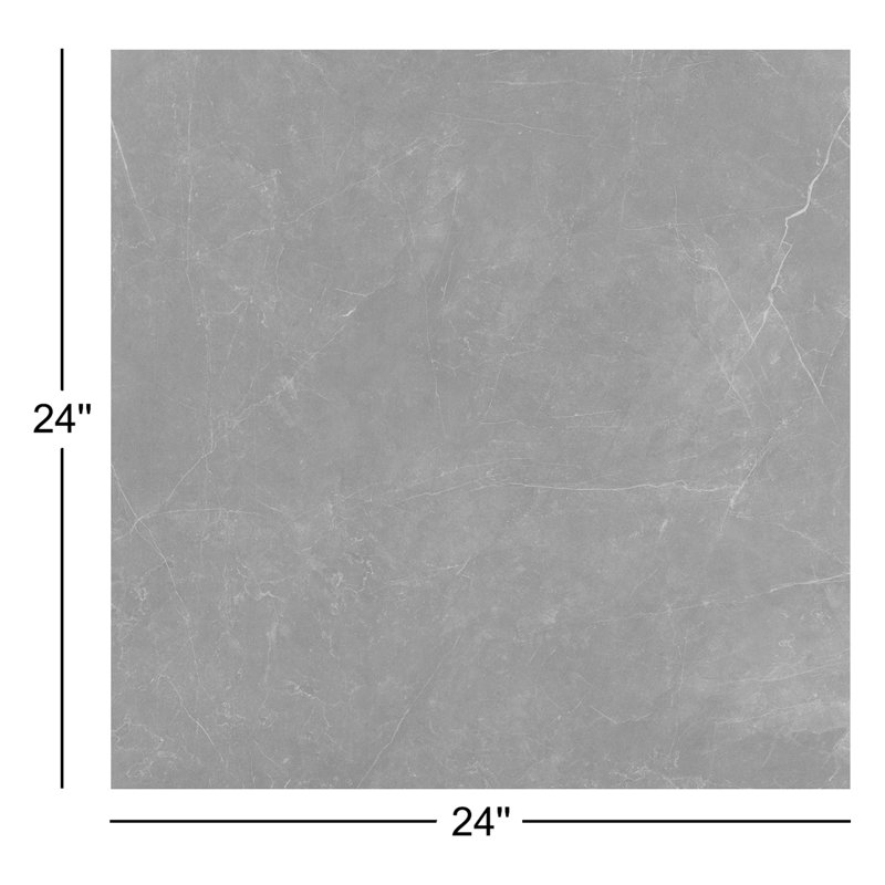 Sterlina II Silver 24 in. x 24 in. Polished Porcelain Floor and Wall Tile (15.5 sq. ft./Case), Asphalt 
