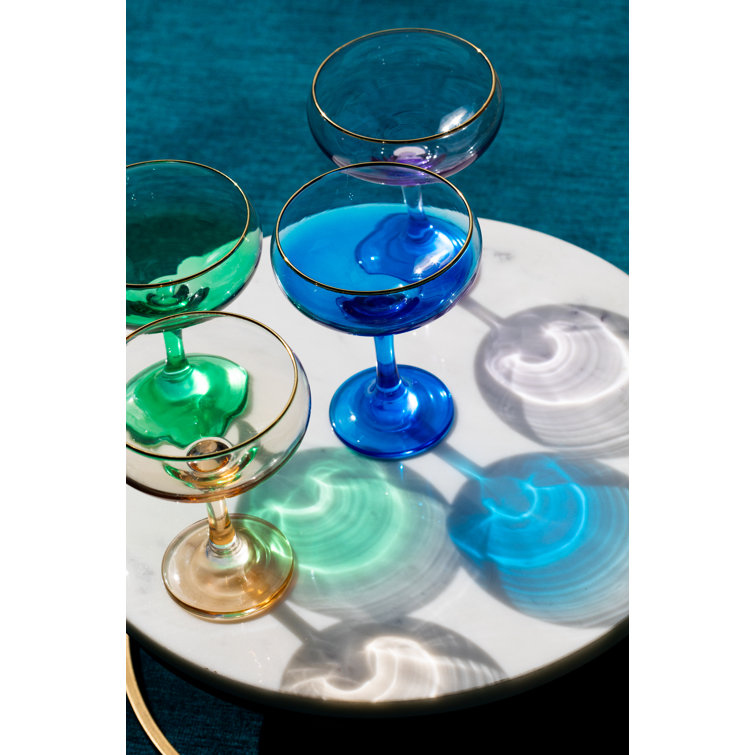 Vietri Rainbow Green Coupe Champagne Glass