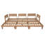 Ensemble de canapé modulaire et de lit de repos en bois d'acacia 6 pièces avec 3 repose-pieds et coussins de 5,9 pouces, beige
