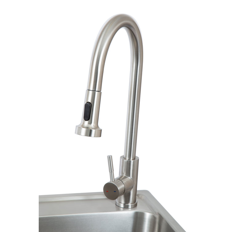 presenza All-in-One 24 in. x 21.2 in. x 34 in. Stainless Steel Drop-In Sink and Cabinet with Faucet in Gray 76776