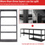 Capacité de 2 000 lb, unité de rangement en métal pour le garage, 72 po, 5 niveaux, tablette noire, capacité, cuisine réglable-115740929