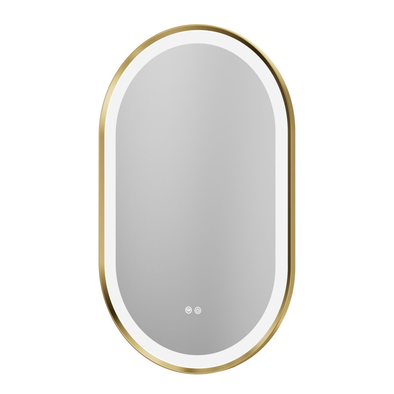 Chavira Oval Anti-Fog LED Vanity Mirror, Matte Black, 40" x 24"