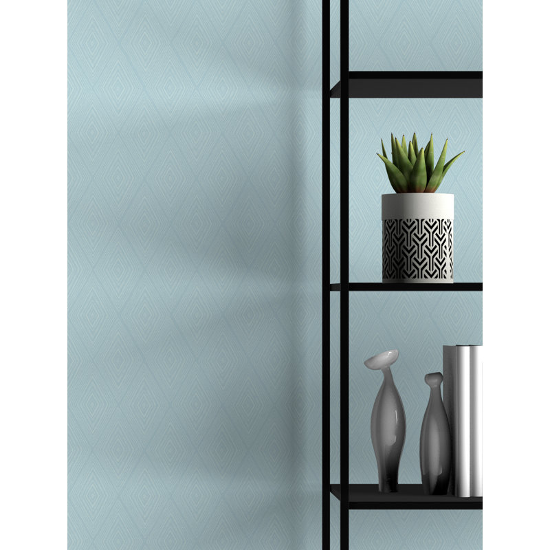 Rouleau de papier peint tuiles de diamant L 33 pi x l 20,5 po Yuki Osada, Bleu ciel