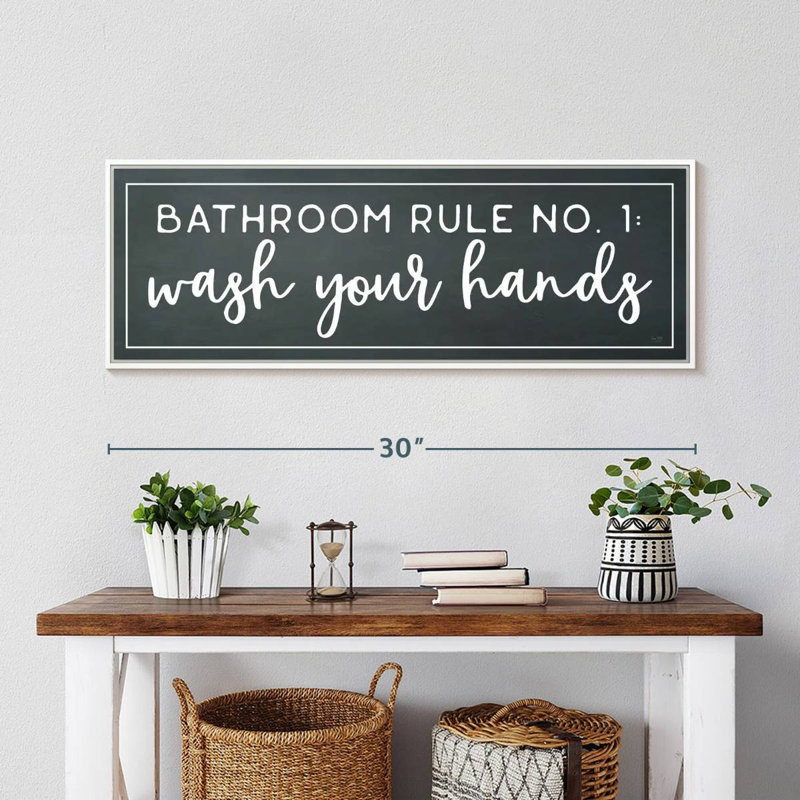 Salle de bain règle n ° 1, 31" X 11", Cadre flottant blanc