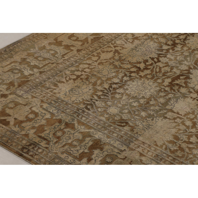 Rug & Kilim’S Modern Classics Rug In Beige And Gold Floral Lattice Design