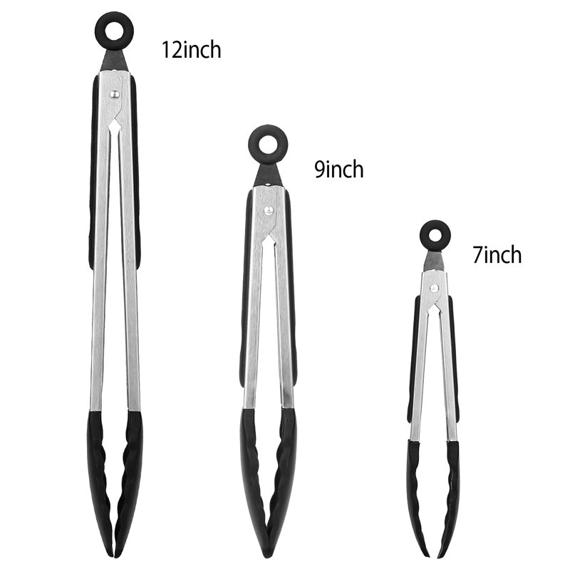 7In 9In 12In Stainless Steel Kitchen Tongs