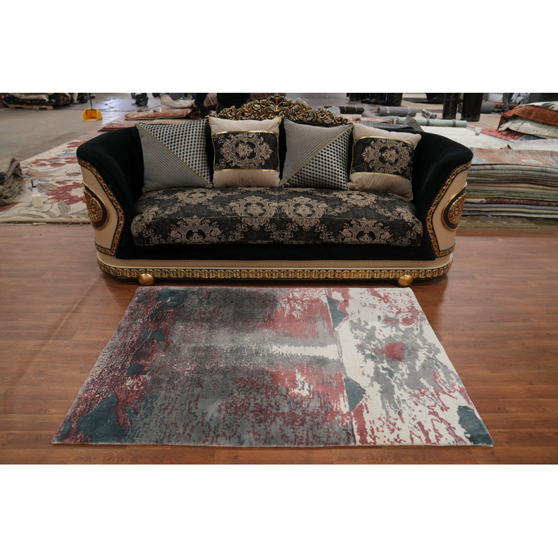 Tapis abstrait à motif naturel 4 x 6