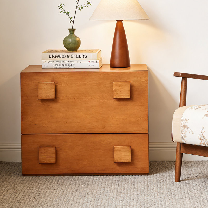 1pc, Antique-style Bedside Cabinet, Carmen Cabinet, Solid Wood, Suitable For Bedrooms, Home Use, Living Room Storage, Tv Side Compartment.