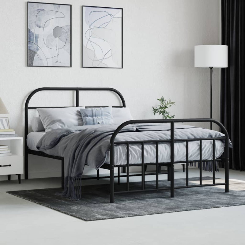 Strothers Bed, Black, Small Double (4')